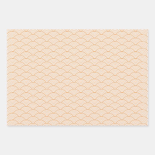 Moderne Oranje zwarte witte geometrische Japanse g Inpakpapier Vel (Voorkant 3)