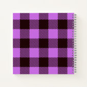 Moderne Orchid Black Pset Tartan Persoonlijke naam Notitieboek (Achterkant)