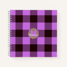 Moderne Orchid Black Pset Tartan Persoonlijke naam
