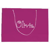 Moderne orchidee Baby shower Gift Bag Groot Cadeauzakje (Achterkant)