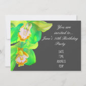 Moderne orchidee bloem 50th Birthday Kaart (Voorkant)