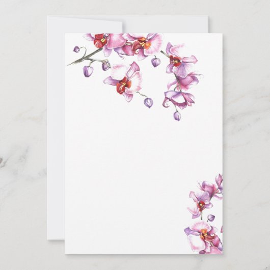 Moderne Orchidee botanische tuin bruiloft uitnodig Kaart (Achterkant)