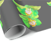 Moderne orchidee moderne bloemkunst cadeaupapier (Rol Hoek)