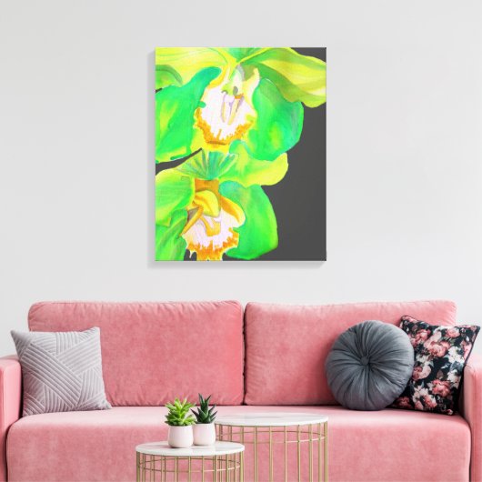 Moderne orchidee moderne bloemkunst canvas afdruk (Insitu (Woonkamer))