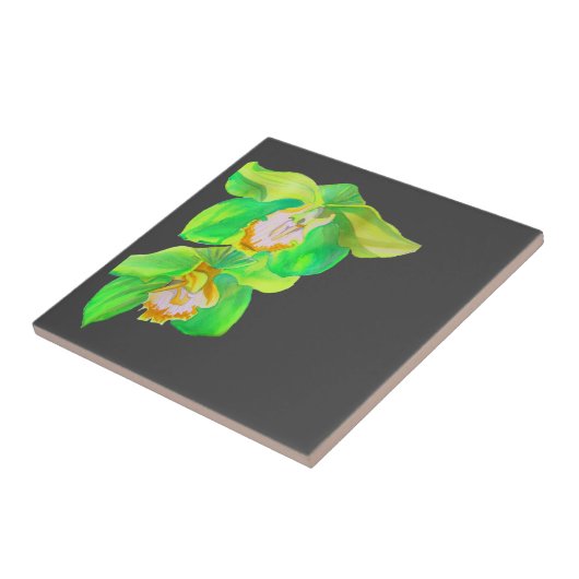 Moderne orchidee-pop tegeltje (Zijkant)