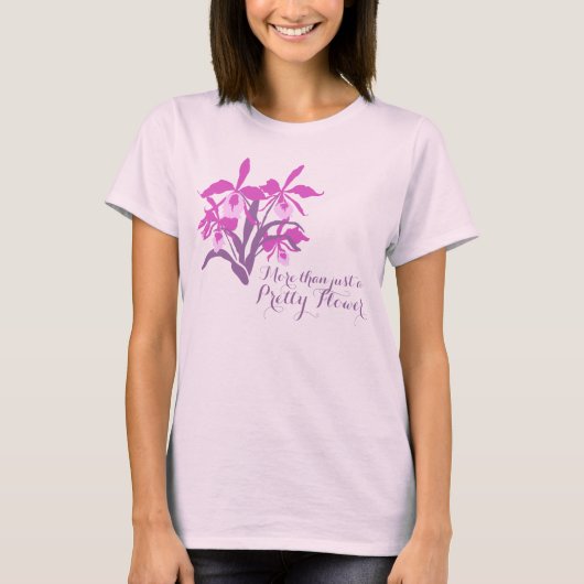 Moderne orchidee slogan t-shirt met grafische catt (Voorkant)