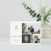 Moderne orchideeën minimalistische foto sparen de  aankondigingskaart (Staand voorkant)