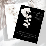 Moderne orchideeën over huwelijken informatiekaartje<br><div class="desc">Moderne zwart-witte orchideeën bloemen bruiloft receptie behuizing Kaarten - Elegant monochroom botanisch ontwerp. Verhoog uw huwelijksfeest met onze moderne zwart-wit trouwreceptiebijsluiterkaarten met de tijdloze allure van witte orchideeën. Het minimalistische ontwerp vangt de elegantie van deze bloei, waardoor een verfijnd botanisch meesterwerk ontstaat. Met de toevoeging van wit script, deze bruiloft...</div>