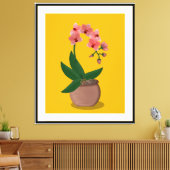Moderne orchideeënillustratie uit het midden van d canvas afdruk (Insitu (Woonkamer))
