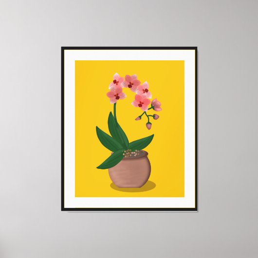 Moderne orchideeënillustratie uit het midden van d canvas afdruk (Voorkant)