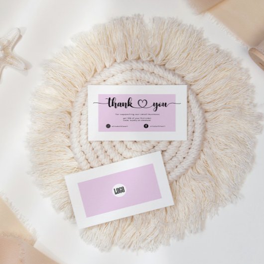 Moderne orde Blush Business Dank u kaart Visitekaartje