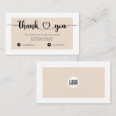 Moderne orde Cream Business Dank u kaart Visitekaartje (Voorkant / Achterkant)