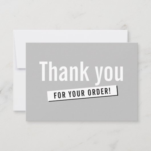 MODERNE ORDE INSERT business dank u effen grijs Bedankkaart (Voorkant)