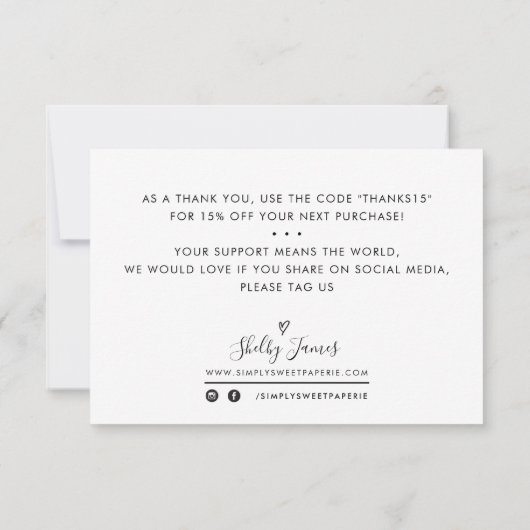 MODERNE ORDE INSERT business dank u effen grijs Bedankkaart (Achterkant)