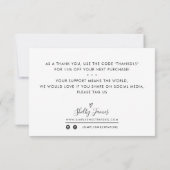 MODERNE ORDE INSERT business dank u lavendel Bedankkaart (Achterkant)