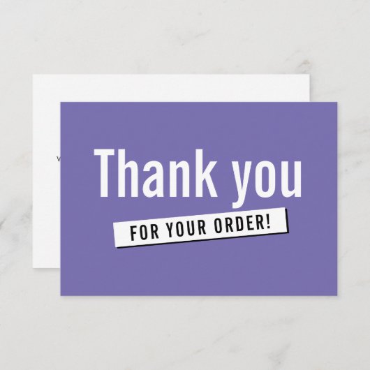 MODERNE ORDE INSERT business dank u lavendel Bedankkaart (Voorkant / Achterkant)
