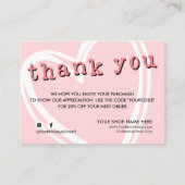 Moderne ORDE INSERT trendy bedankt Roze Visitekaartje (Voorkant)