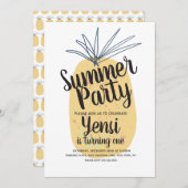 Moderne Organische Ananas Verjaardag Tropische Uit Kaart (Voorkant / Achterkant)