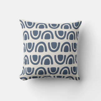 Moderne organische boogblokken Navy Cream-patroon Kussen