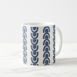 Moderne organische boogstreep Navy Crème Patroon Koffiemok