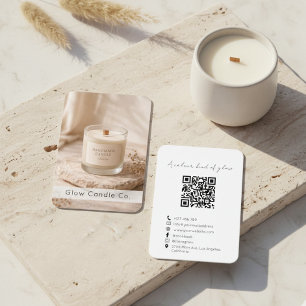 Moderne Organische Handgemaakte Kaars QR-code  Visitekaartje