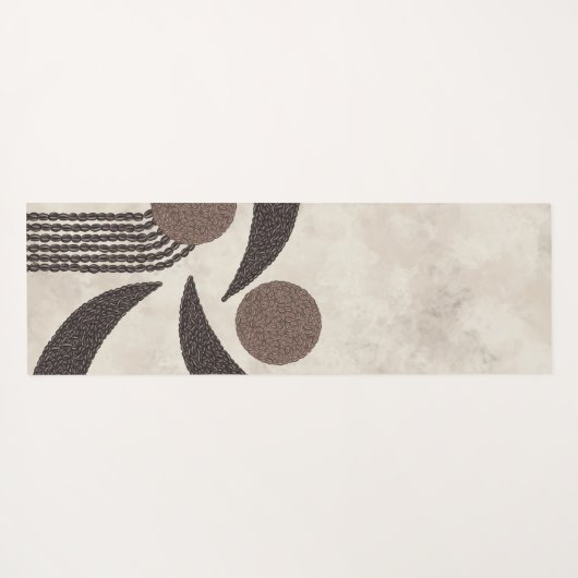 Moderne Organische-Koffiebonen-Geometrisch-Neutraa Yogamat (Achterkant (horizontaal))