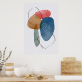 Moderne organische vormen Waterverf Abstract art 3 Poster (Keuken)
