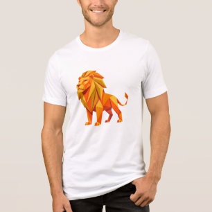 Moderne Origami Geometrische Leeuw Grafische T-shi Tri-Blend Shirt