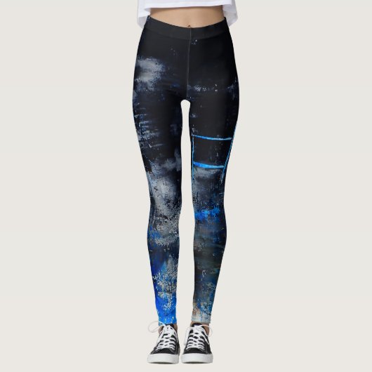 Moderne originele abstracte leggings, gym/yoga leggings (Voorkant)