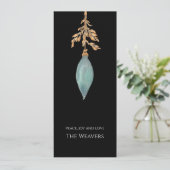 Moderne originele Waterverf turquoise kerst Feestdagenkaart (Staand voorkant)