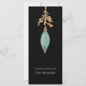 Moderne originele Waterverf turquoise kerst Feestdagenkaart (Voorkant)