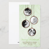 Moderne Ornament Groen en Bruin Kerst Feestdagenkaart (Voorkant / Achterkant)