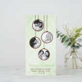 Moderne Ornament Groen en Bruin Kerst Feestdagenkaart (Staand voorkant)