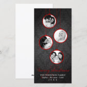 Moderne Ornament, rode en zwarte kerst Feestdagenkaart (Voorkant / Achterkant)