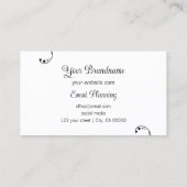 Moderne ornamental Squiggings (zwart en wit) Visitekaartje (Achterkant)