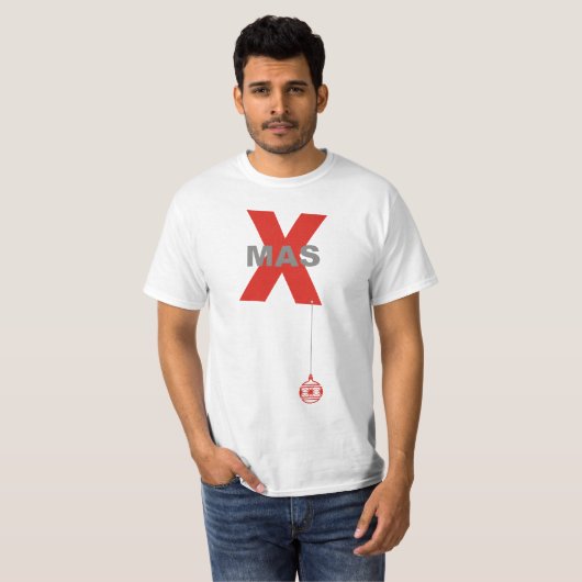 Moderne Ornamenten met kerstbomen T-shirt (Voorkant volledig)