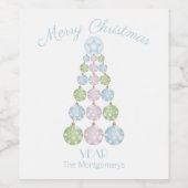 Moderne Ornamenten met kerstboompastel Wijn Etiket (Enkel label)