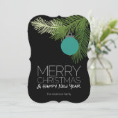 Moderne Ornamenten met prettige feestdagen - zwart Feestdagenkaart (Staand voorkant)