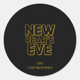 Moderne Oud en Nieuw-feest Ronde Sticker