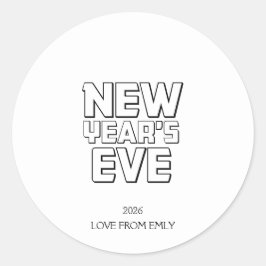 Moderne Oud en Nieuw-feest Ronde Sticker