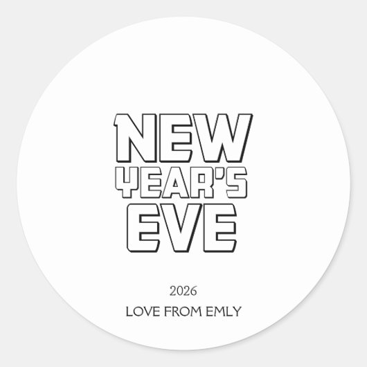 Moderne Oud en Nieuw-feest  Ronde Sticker (Voorkant)
