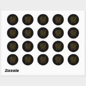 Moderne Oud en Nieuw Feest Ronde Sticker (Vel)