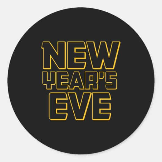 Moderne Oud en Nieuw Feest Ronde Sticker (Voorkant)