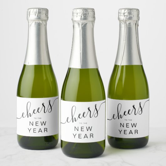 Moderne Oud en Nieuw-feestviering Sparkling Wijnetiket (Flessen)