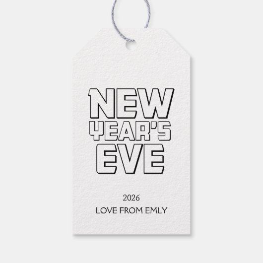 Moderne Oud-en Nieuwfeest  Cadeaulabel (Achterkant)