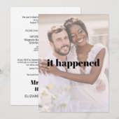 Moderne, oude foto gewoon gehuwde receptie kaart (Voorkant / Achterkant)