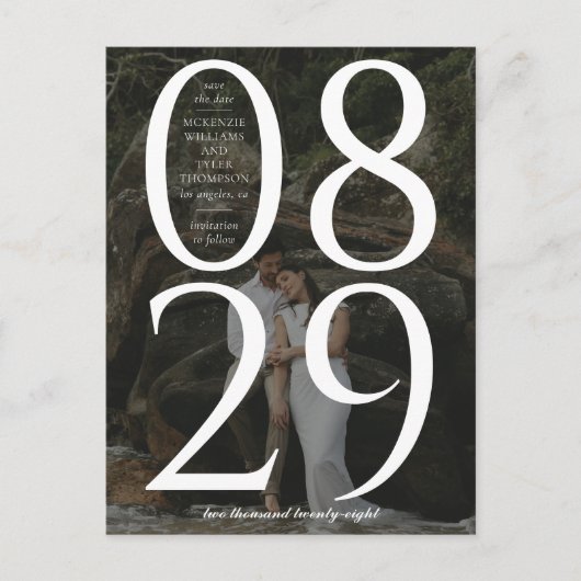 Moderne oude foto op grote datum waarop u de D kun Aankondigingskaart (Voorkant)