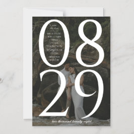 Moderne oude foto op grote datum waarop u de D kun Magnetische Uitnodiging