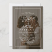 Moderne Oude Geld Foto Overlay Bruiloft Kaart (Voorkant)