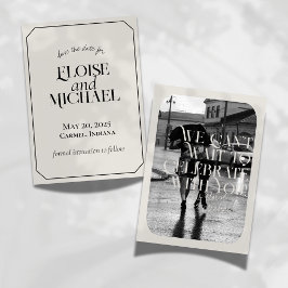 Moderne Oude Geld Typografie Trouwen Save the Date Kaart